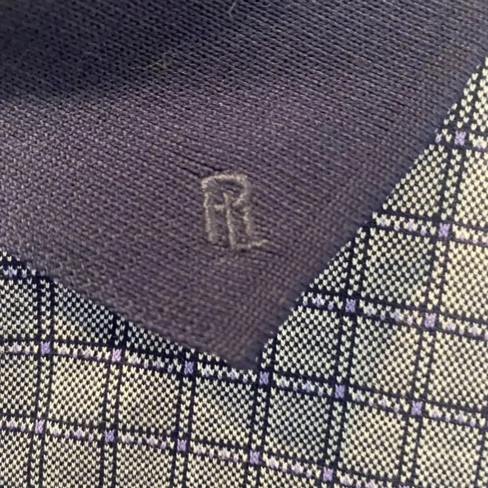Ralph Lauren‎ Polo Golf Shirt Navy Blue  Plaid Check Mens Size XXL